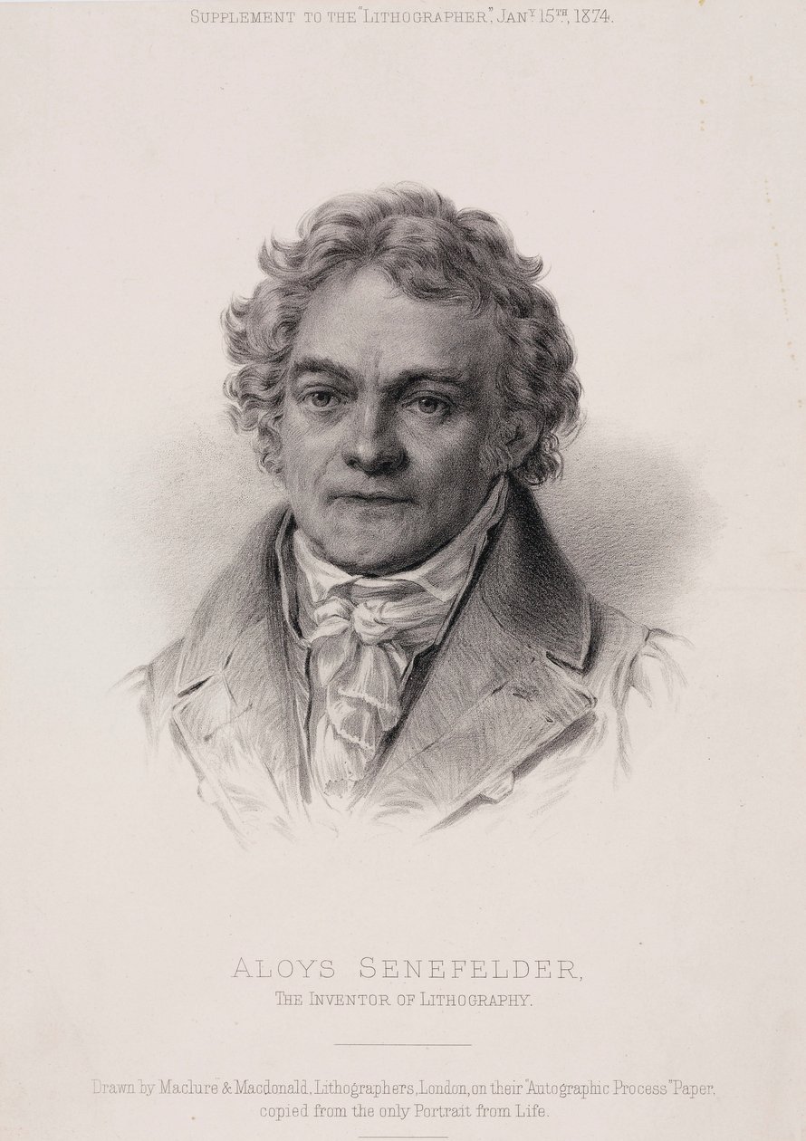 Alois Senefelder, německý vynálezce litografie, c1810 od Unbekannt
