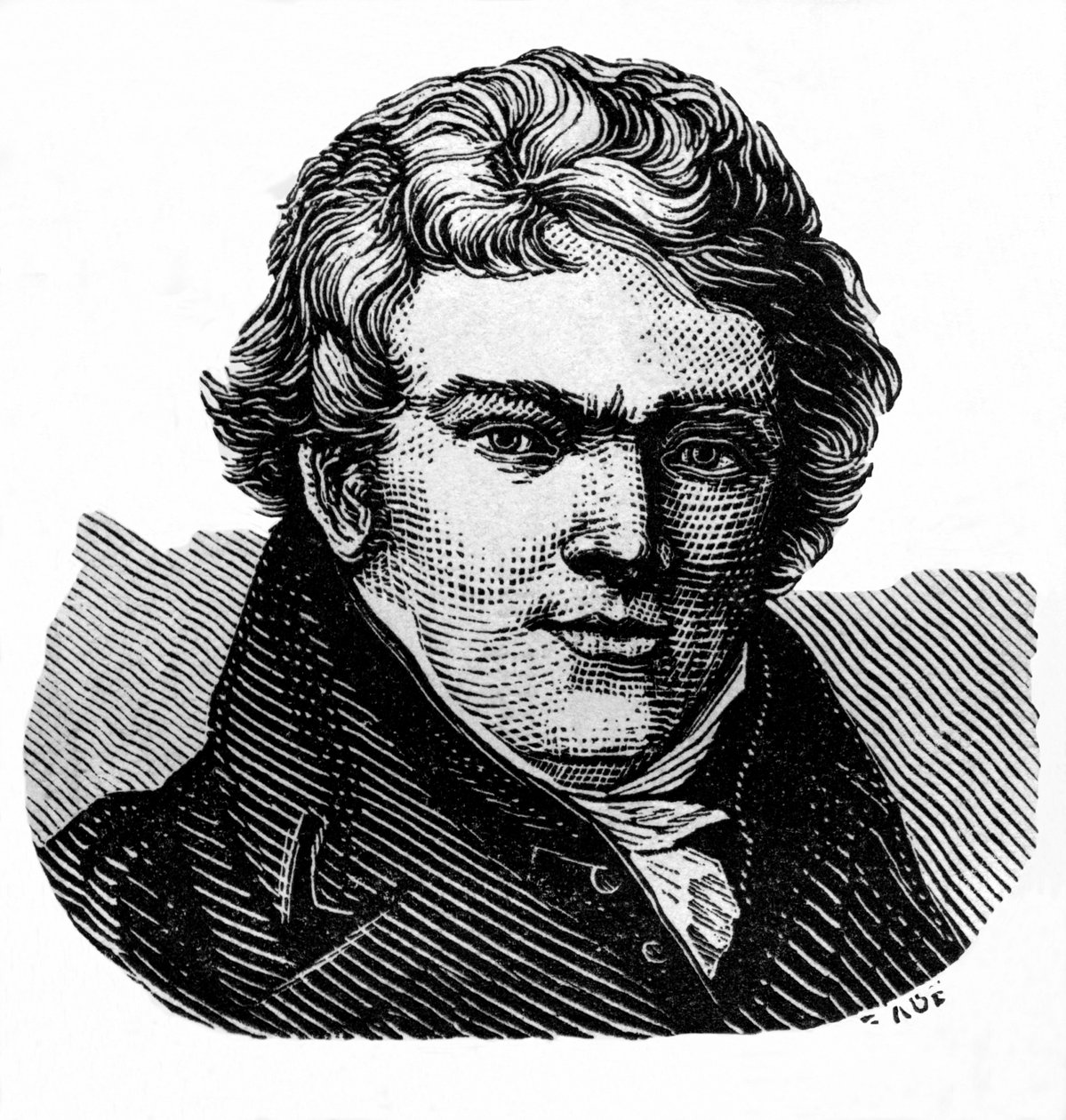 Aloys Senefelder (1771-1834), acteur et dramaturge allemand, inventeur de la lithographie et imprimeur - Senefelder, Alois, vynálezce litografie. Ilustrace / dřevoryt z : " Svět v ilustracích ", vydal autorDr. Chr. od Unbekannter Künstler