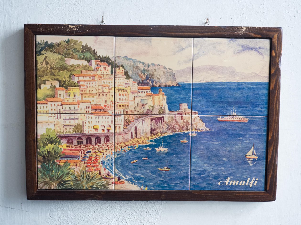 Amalfi, malba na dlaždice, Amalfi, pobřeží Amalfi, Costiera Amalfitana, provincie Salerno, Kampánie, Itálie, Evropa (foto) od Unbekannter Künstler