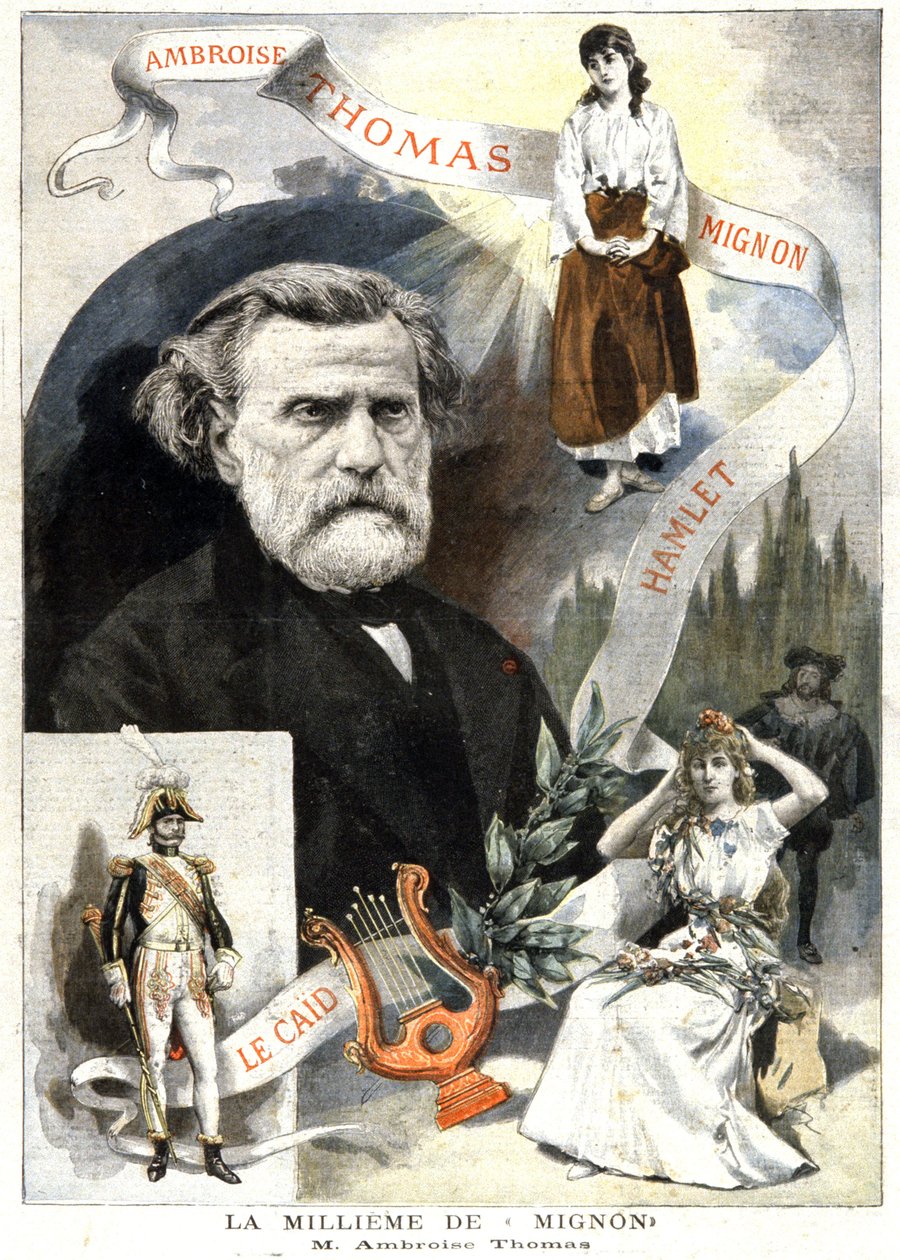 Ambroise Thomas a 1000. představení Mignona, cca 1895 (tisk) od Unbekannter Künstler