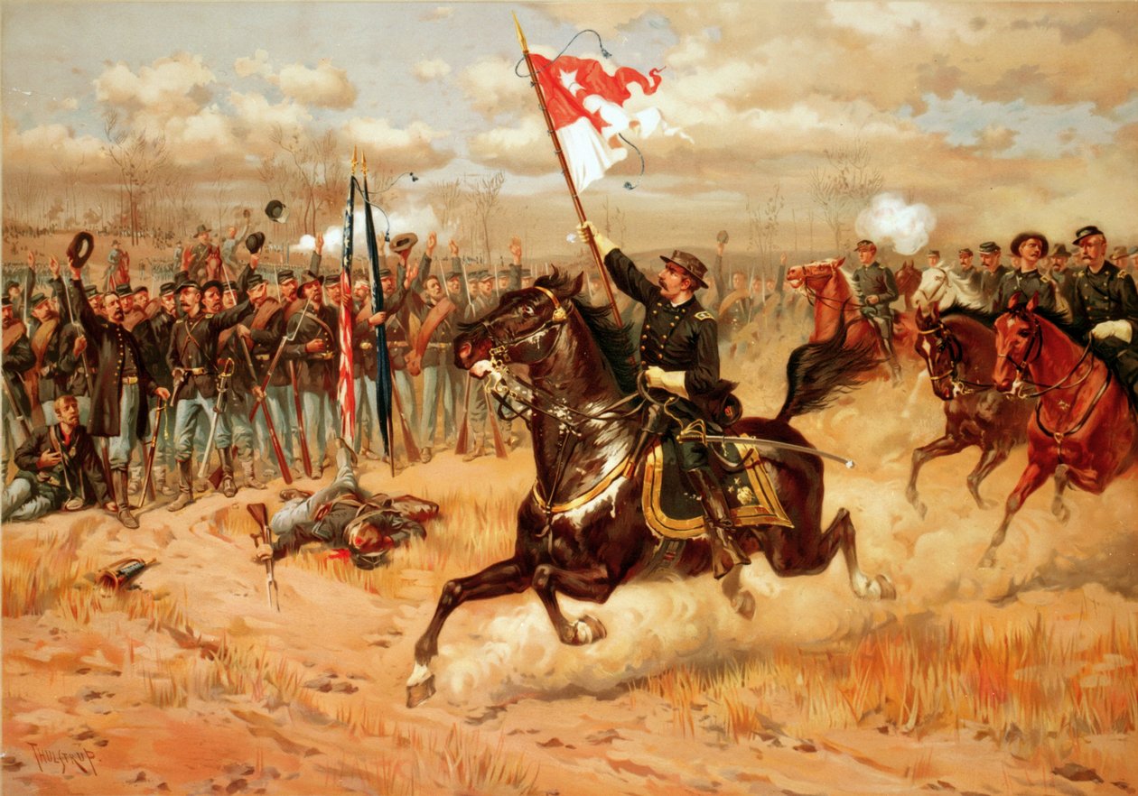 Americká občanská válka 1861-1865: Sheridanova jízda. Bitva u Opequonu nazývaná také třetí bitva u Winchesteru od Unbekannter Künstler