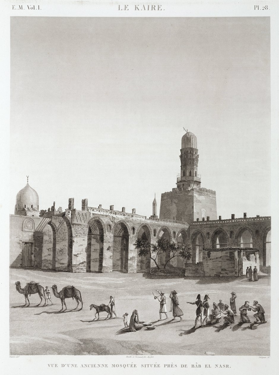 Starověká mešita poblíž Bab el-Nasr, Káhira, Egypt, c 1798 od Unbekannt
