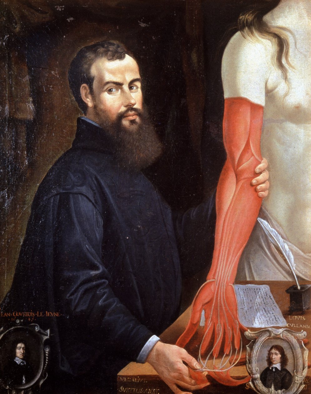 Andre Vesale (1514-1564) vlámský lékař, otec moderní anatomie, obraz Pierra Ponceta od Unbekannter Künstler