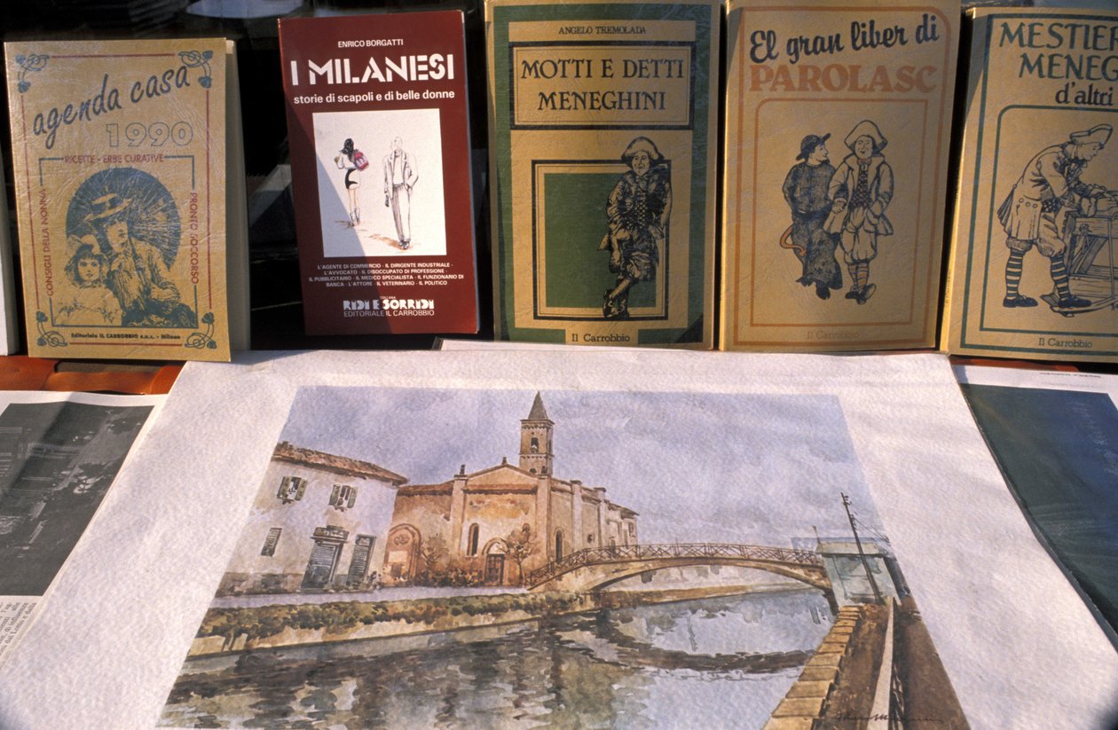 Trh se starožitnostmi, Naviglio Grande, Milán, Lombardie, Itálie od Unbekannt