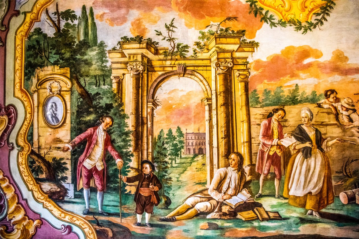 Arcadia Room s freskami od Domenica Carella, Palazzo Ducale, Martina Franca, Apulie, Martina Franca, Apulie, Itálie, Evropa (foto) od Unbekannter Künstler