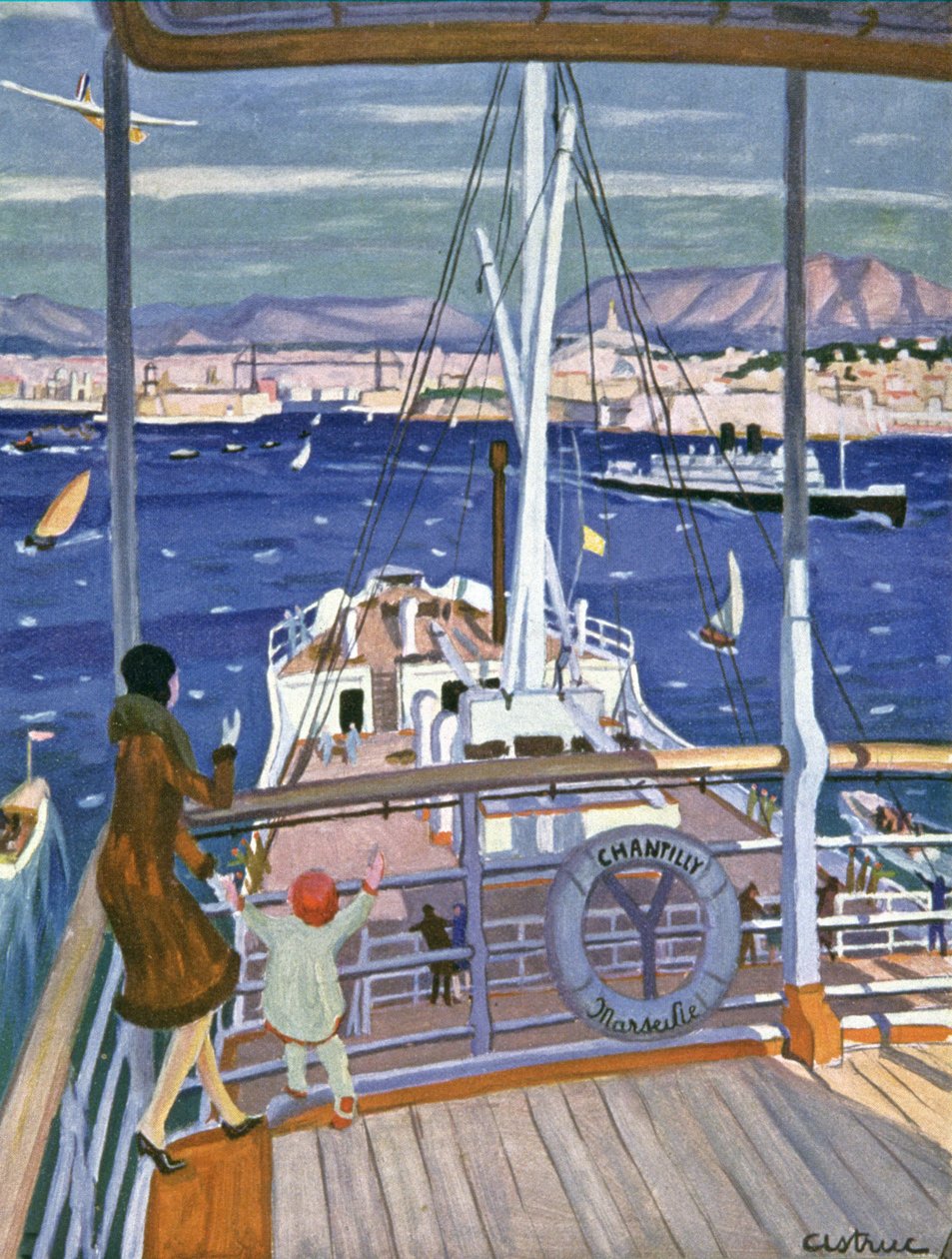 Příjezd parníku Chantilly do přístavu v Marseille, cca 1930 (ilustrace) od Unbekannter Künstler