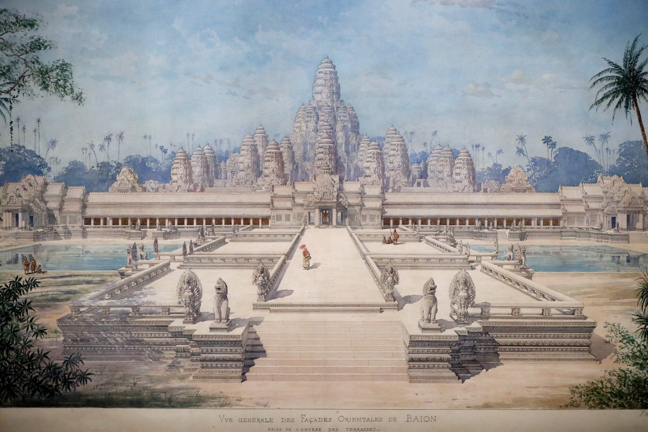 Muzeum asijských civilizací, Angkor, Objevování posvátného města Kambodže, Pohled na východní průčelí Bayonu od Louise Delaporta a Henriho Deverina, Singapur, 2018 (foto) od Unbekannt