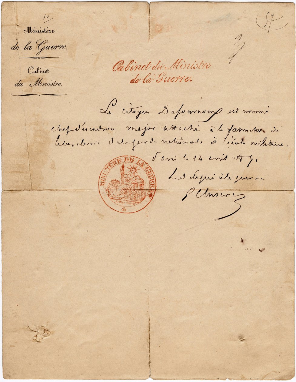 Autogramiáda válečného delegáta Gustava Paula Clusereta pod Pařížskou komunou. Ztlumit. 10,7 x 6,8 cm 1871 od Unbekannt
