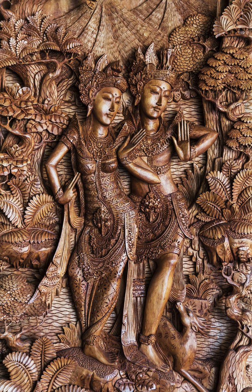 Balijská řezbářství na prodej, Ubud, Bali, Indonésie (foto) od Unknown