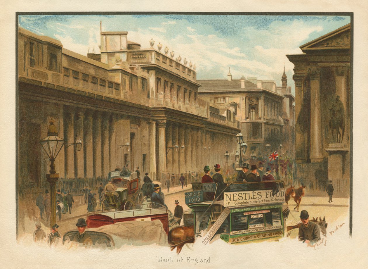 Bank of England, Londýn – konec 19. století od Unbekannter Künstler