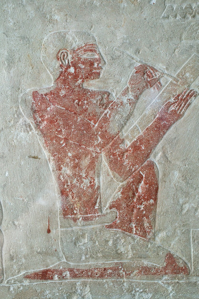 Basreliéf v Káhiře Egyptské muzeum: spisovatel, Le Caire, Egypt od Unbekannt