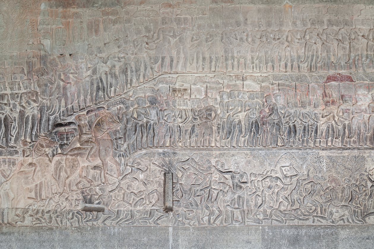 Basreliefit Angkor watin eteläisessä galleriassa Kambodžassa od Unbekannter Künstler