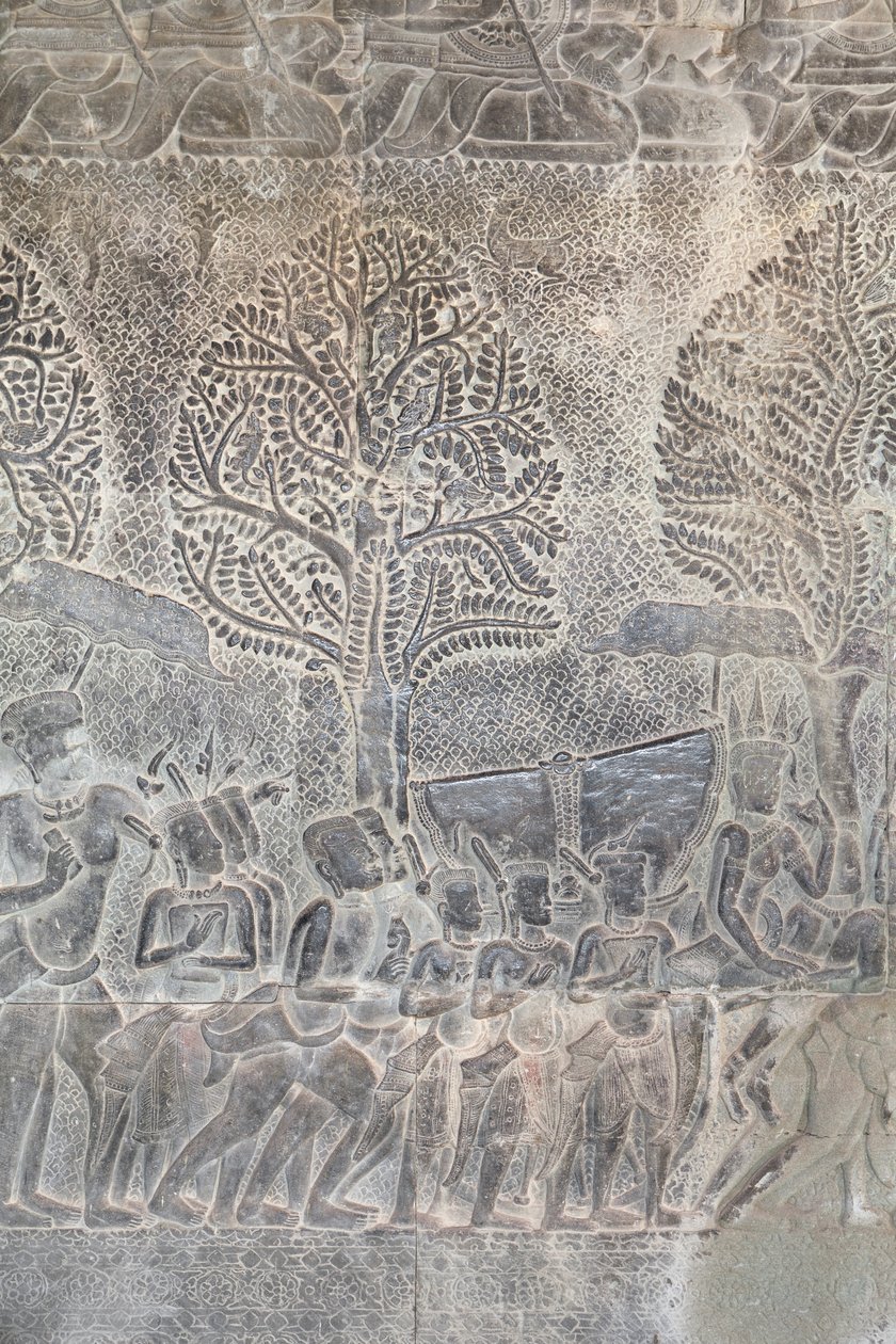 Basreliéfy na jižní galerii Angkor wat, Kambodža od Unbekannter Künstler