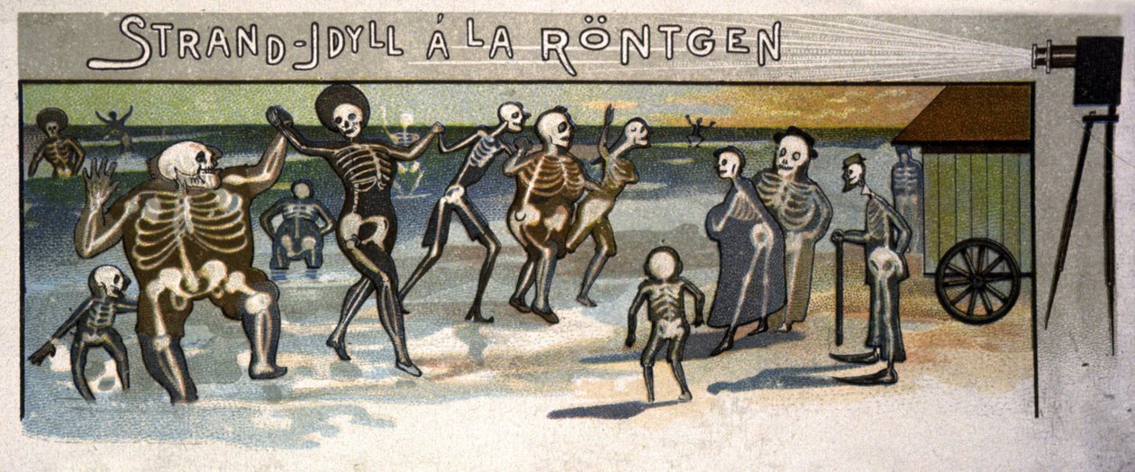 Plážová idyla u Rontgenu, kolem roku 1900 (ilustrace) od Unbekannter Künstler