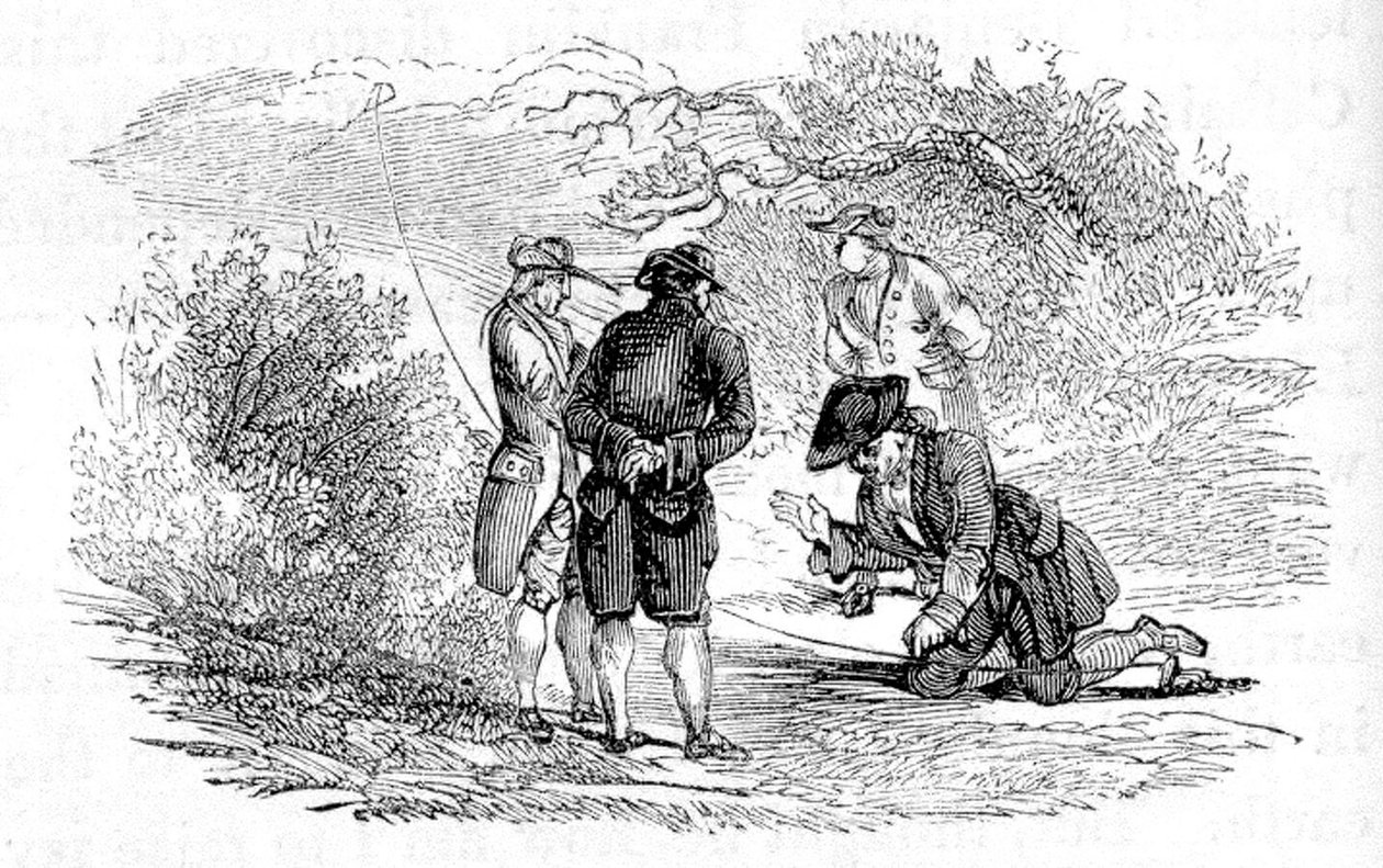 Benjamin Franklin sähkökokeen aikana od Unbekannter Künstler