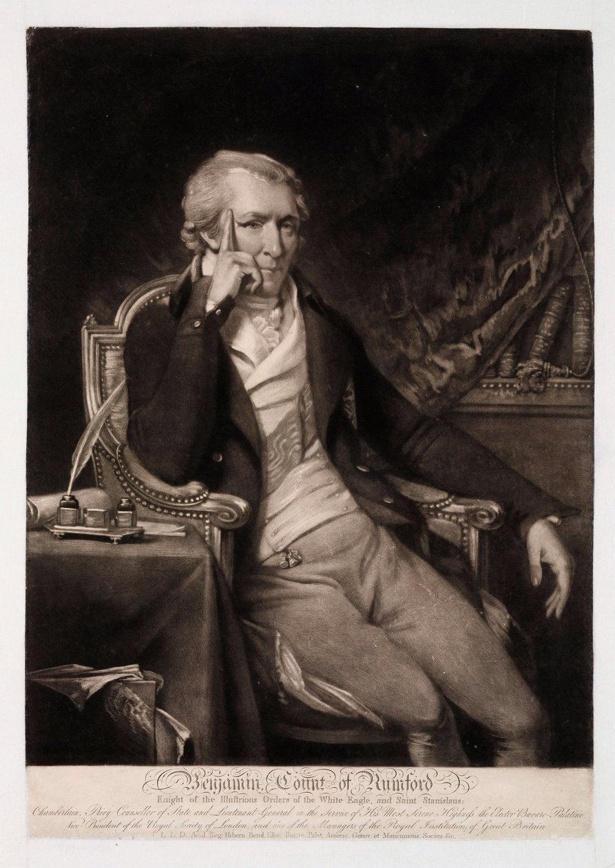 Benjamin Thompson, hrabě Rumford, americký správce, c 1810 od Unbekannt