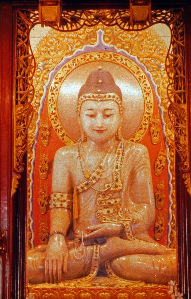 Velká socha Buddhy v klášteře Jade Buddha v Šanghaji, Čína 60. léta 20. století od Unbekannter Künstler