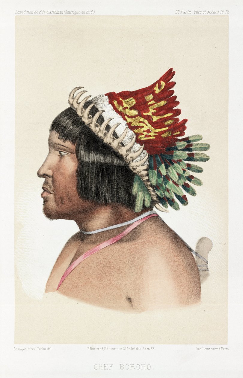 Náčelník Bororo, Jižní Amerika, c 1843-1847 od Unbekannt