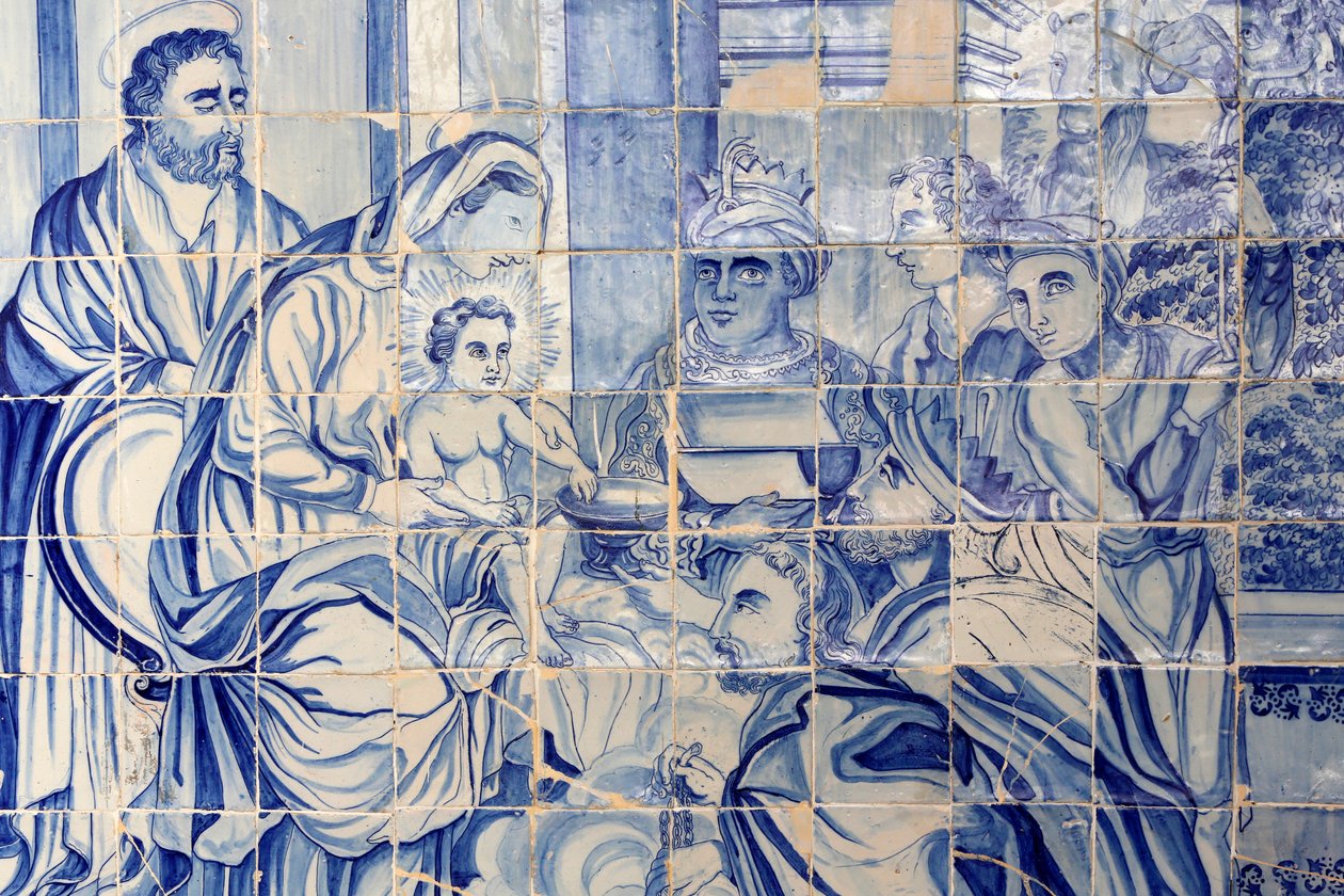 Brazílie, Bahia, Salvador: Azulejo v kostele Bonfim: Epiphan od Unbekannt