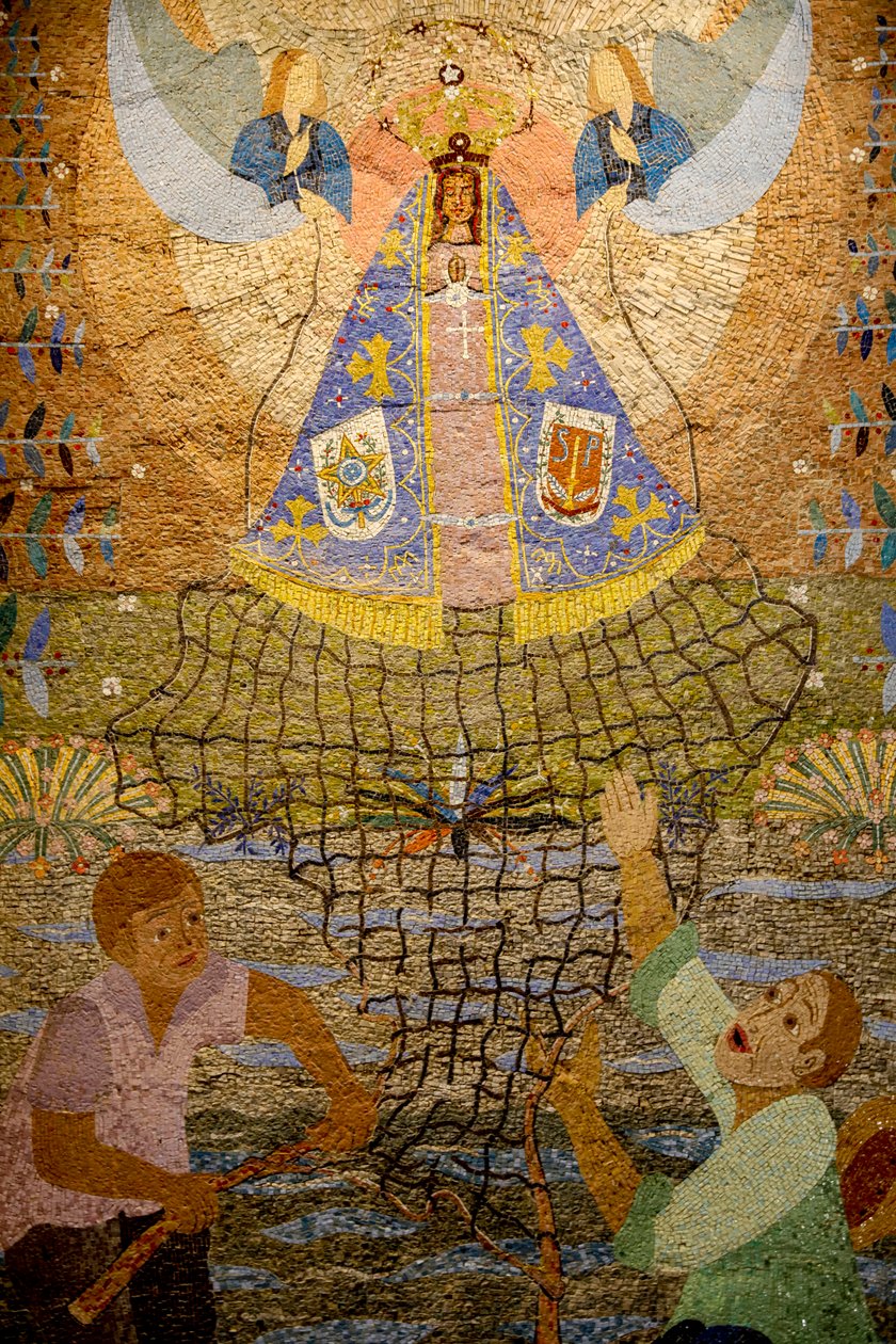 Brazilská mozaika v římskokatolické bazilice Zvěstování, Nazaret, Galilea, Izrael. Detail.   (fotografie) od Unbekannt