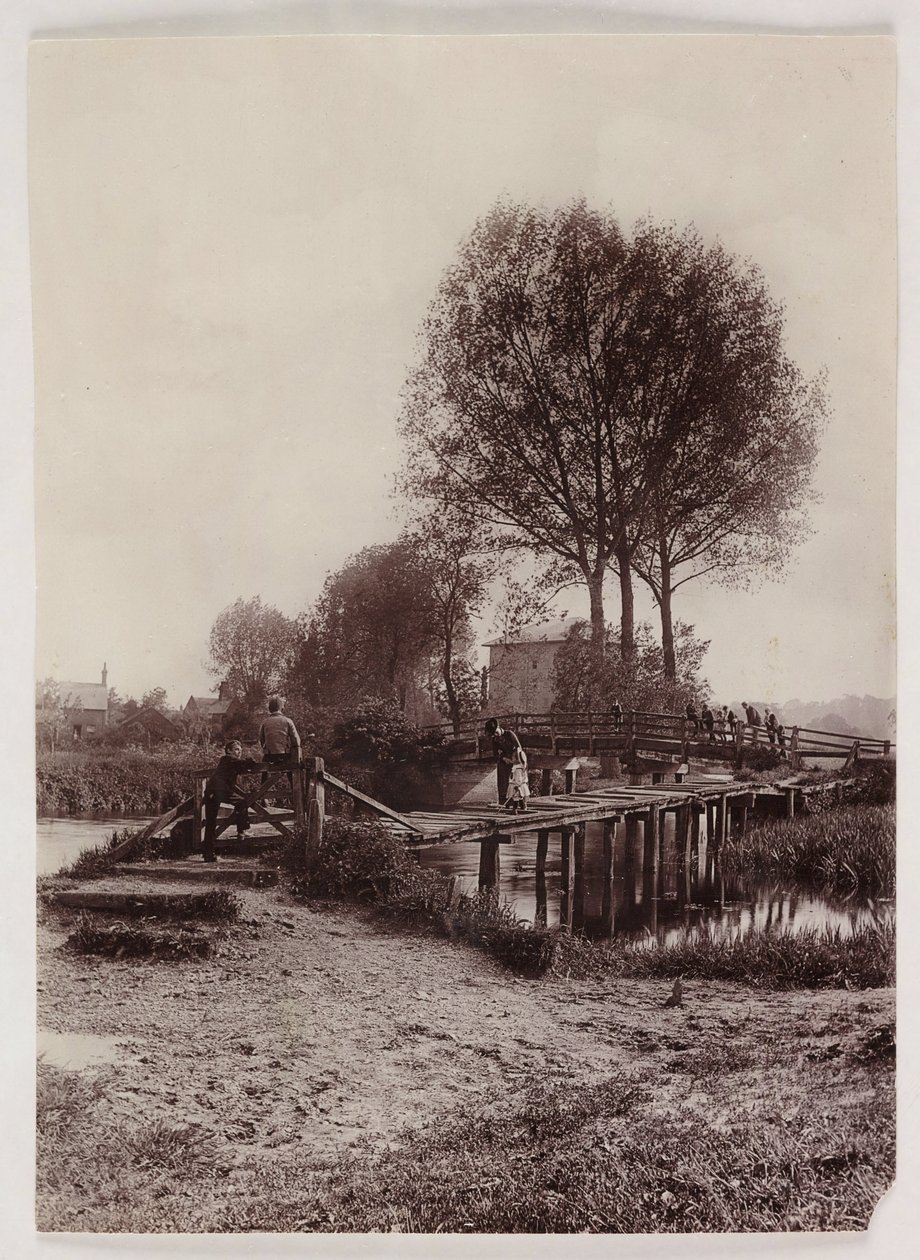 Mosty, Hromadu dětí na mostě, c 1890 od Unbekannt