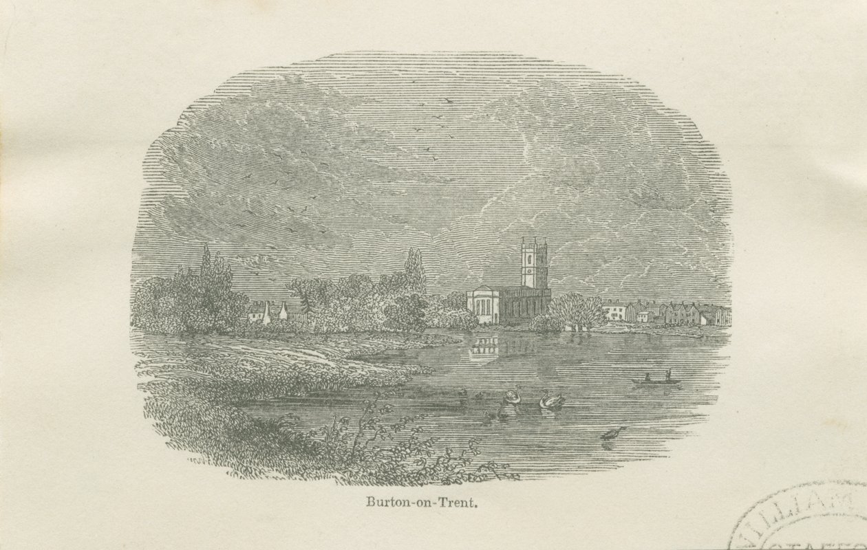 Burton-upon-Trent - Old Church: vinětovaná dřevorytina a [?19. století] od Unbekannt
