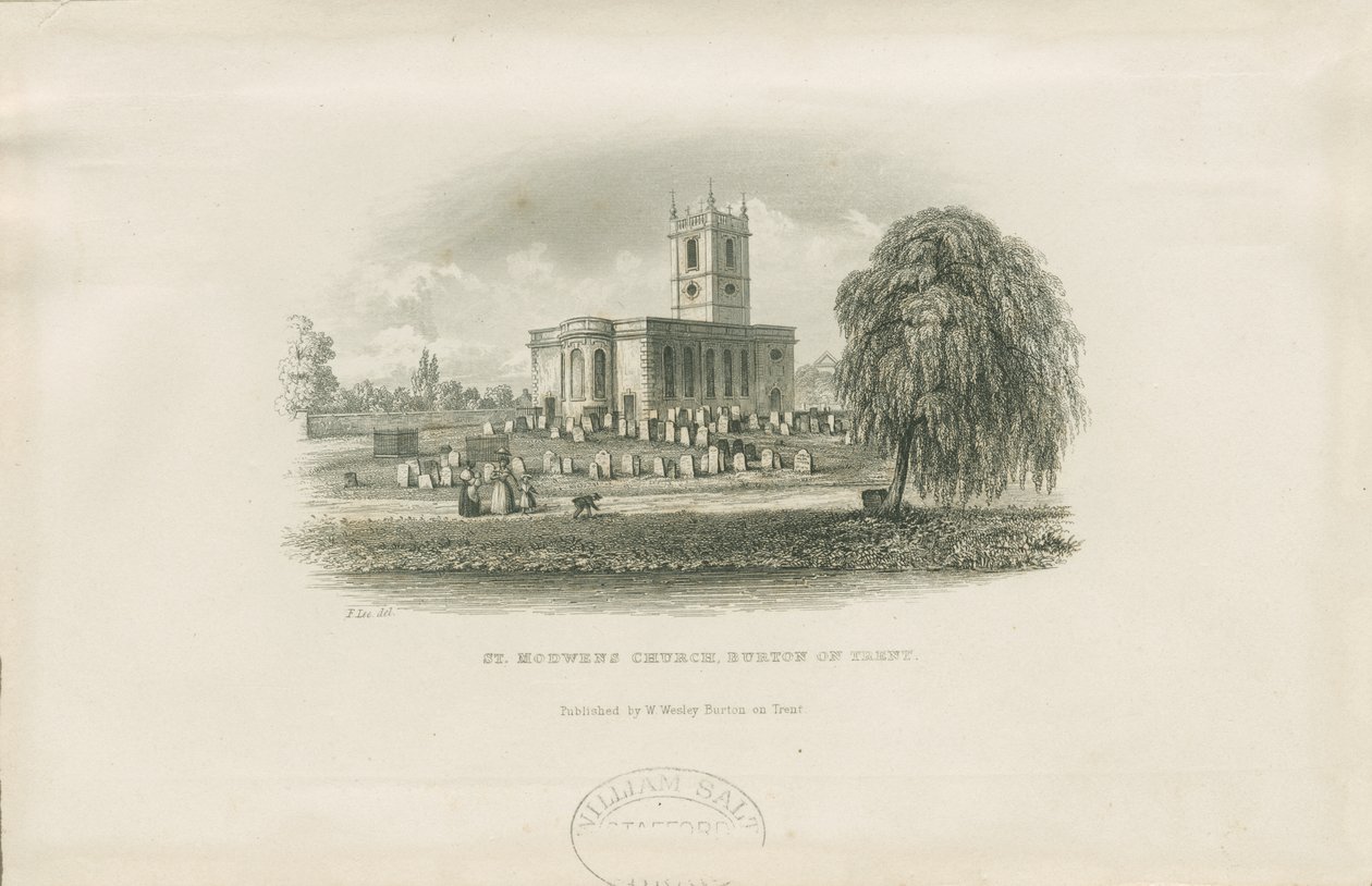Burton-upon-Trent - Kostel St. Modwens: ocelorytina a [?19. století] od Unbekannt