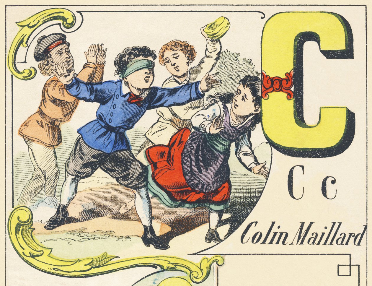 C : colin-maillard - Games Alphabet, c.1890 (ilustrace) od Unbekannt