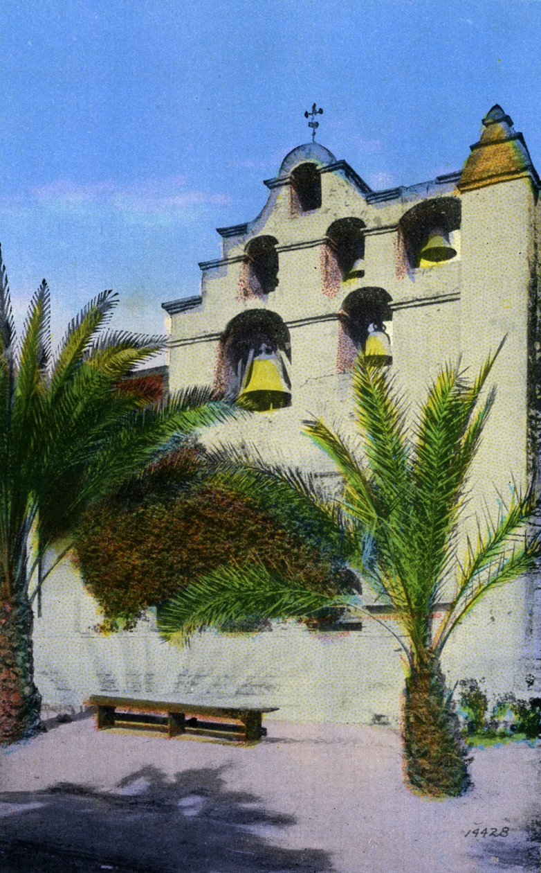 Kalifornie: San Gabriel Mission Bells, San Gabriel od Unbekannter Künstler