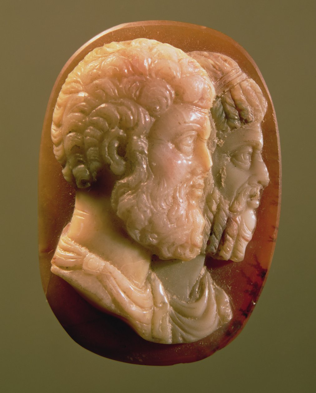 Cameo zobrazující Marcuse Aurelia (121-180) a Luciuse Veruse (130-169) Roman (onyx) od Unbekannt