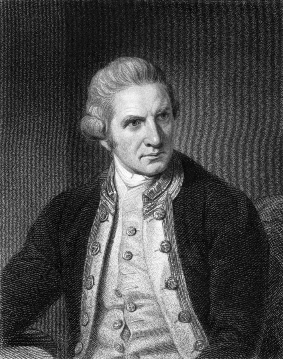 Kapitán James Cook (černobílá fotografie) od Unbekannt
