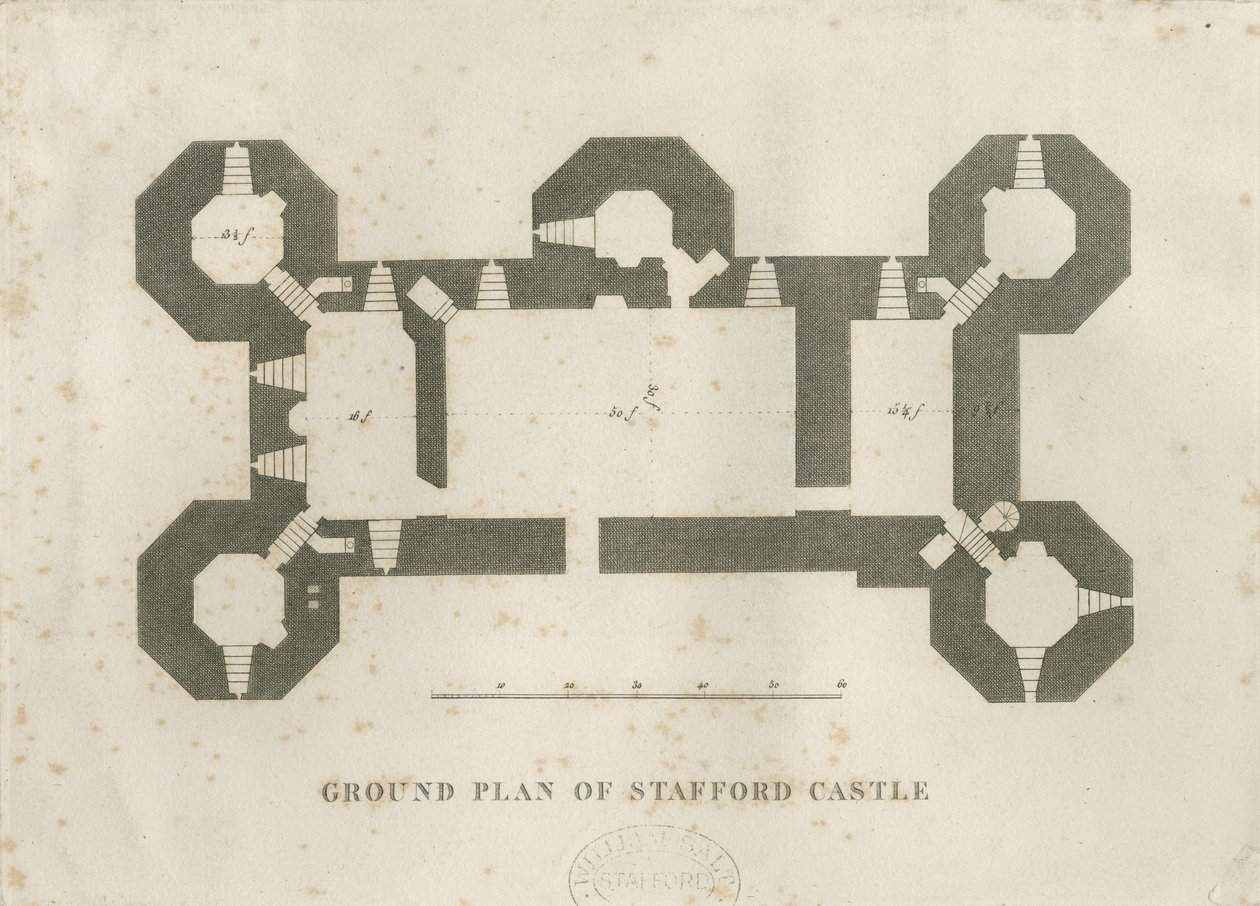 Castle Church - Stafford Castle: rytina a [19. století] od Unbekannt