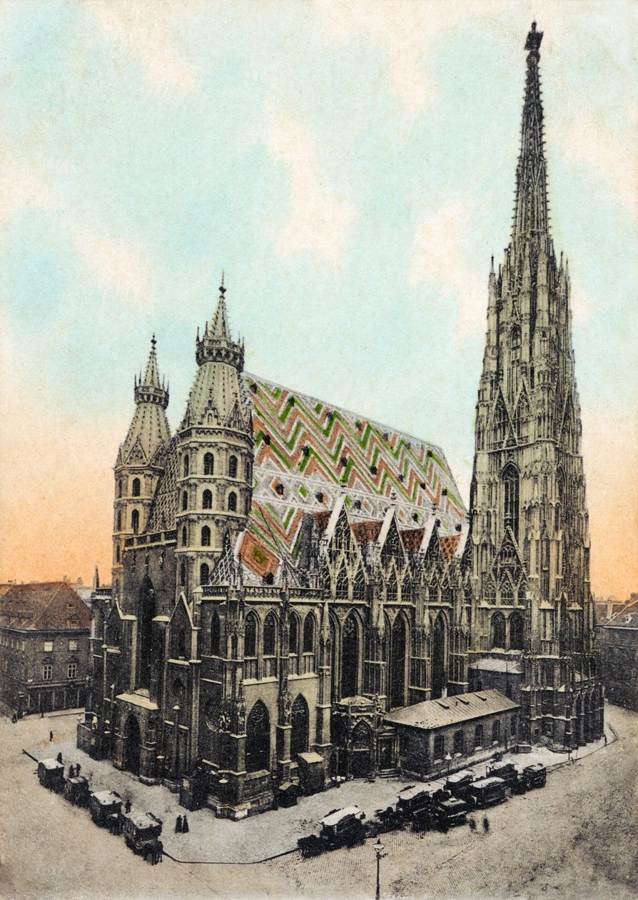 Katedrála a metropolitní farní kostel sv. Štěpána, Vídeň konec 19./začátek 20. století (pohlednice) od Unbekannter Künstler