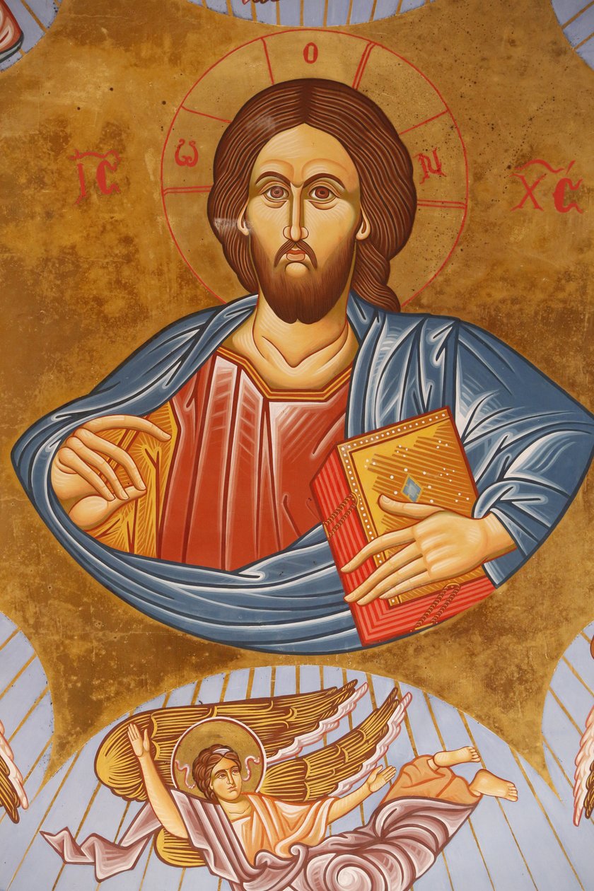 Stropní freska v pravoslavném kostele Pedoulas. Christ pantocrator, 20150510, Pedoulas, Kypr od Unbekannt