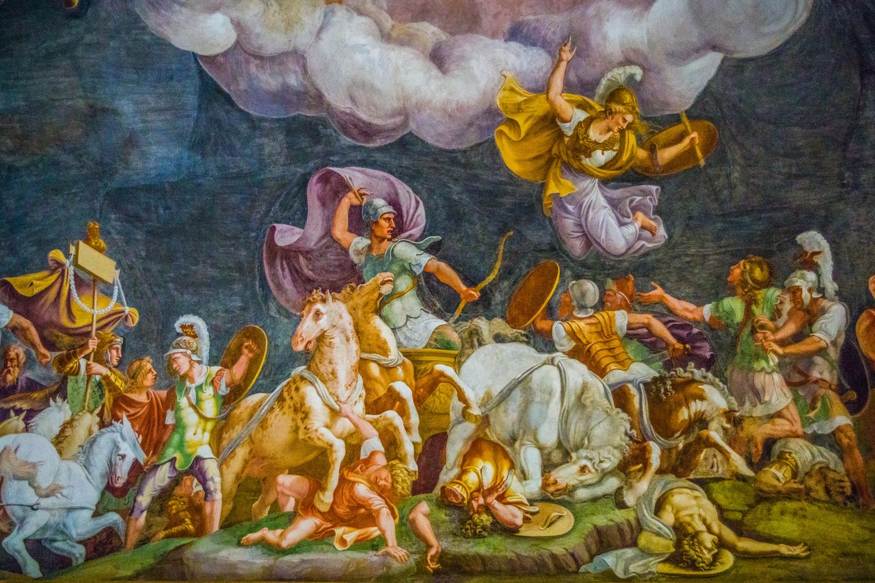 Stropní malba v Palazzo Ducale, Royal Palace, Castel San Giorgio, Mantua, Lombardy, Itálie, Evropa (fotografie) od Unbekannter Künstler