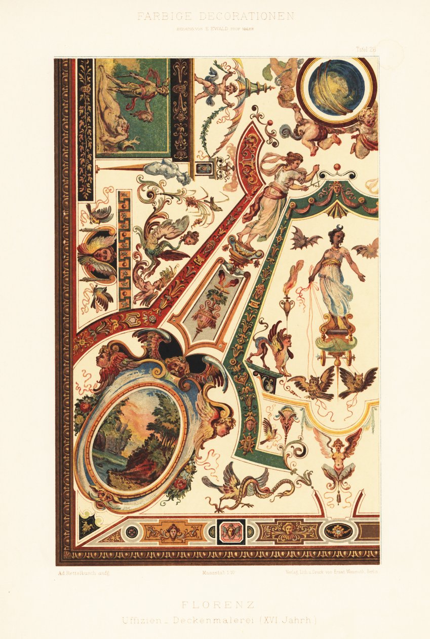 Stropní malba v galerii Uffizi ve Florencii od Unbekannter Künstler