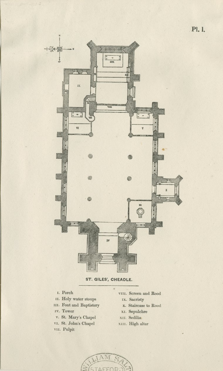 Cheadle - St. Giles Church: dřevoryt a [19. století] od Unbekannt