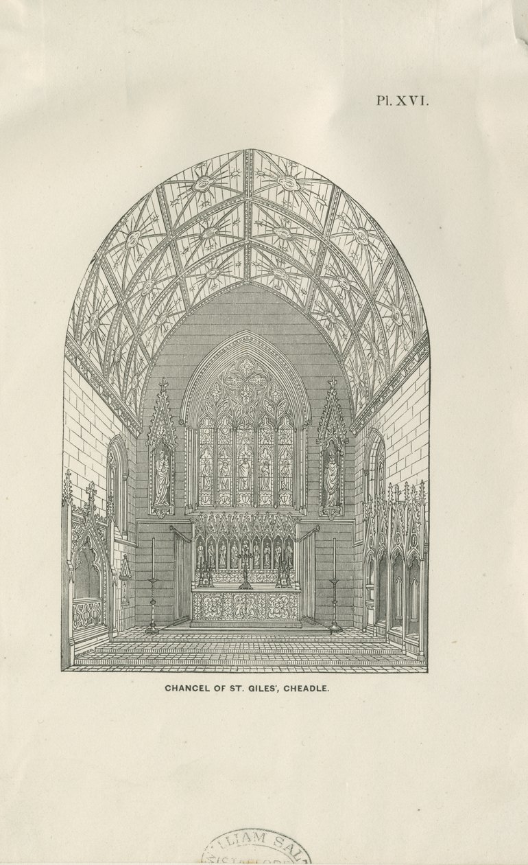 Cheadle - St. Giles" Church: dřevoryt a [19. století] od Unbekannt