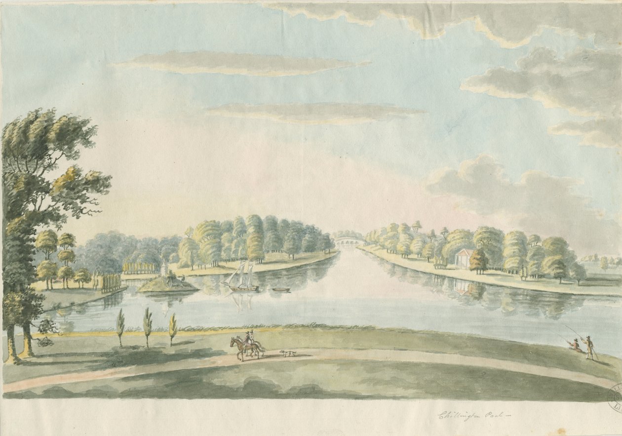 Chillington Park – Pool: malba vodovými barvami a [c 1820] od Unbekannt