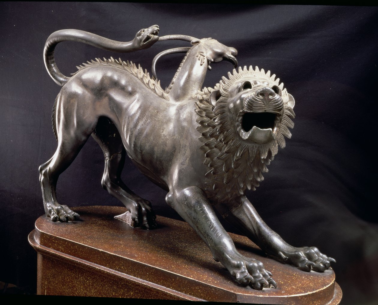 Chimaera z Arezzo nebo Chimaera zraněná Bellerophonem, Etruscan, 380-360 př.nl (bronz) od Unbekannt
