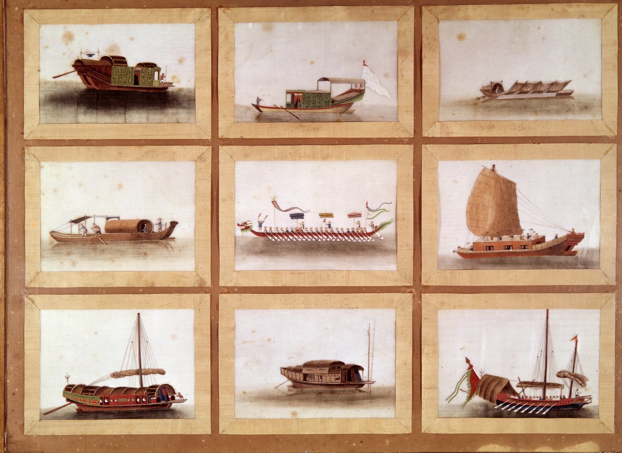 Čínské džunky Velkého Zheng He (Zheng-He nebo Cheng Ho) (1371-1433) nebo Hajji Mahmud (arabské jméno), čínský eunuch a námořní průzkumník. od William M. Timlin
