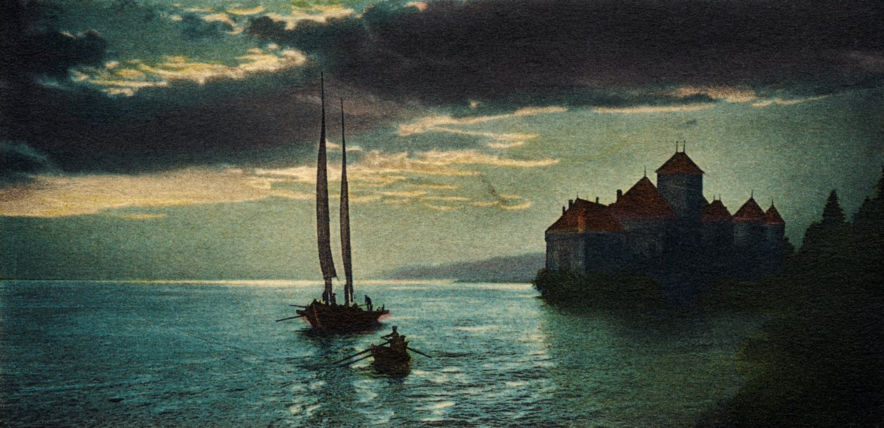 Château de Chillon - zámek u Ženevského jezera (poblíž Montreux) (pohlednice) od Unbekannter Künstler