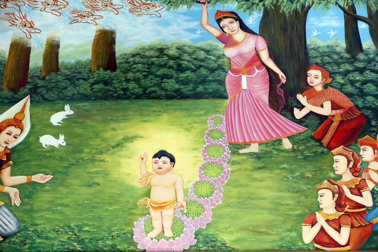 buddhistický chrám Chua Tu Quang. Princ Siddhartha Gautama, Buddha jako dítě. Dítě se prý narodilo úplně bdělé. Uměl mluvit a řekl své matce, že přišel osvobodit celé lidstvo od utrpení. Vung Tau. Vietnam. od Unbekannt