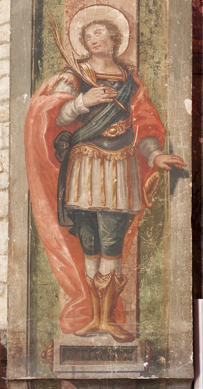 Kostel svatého Vavřince. Interiér. Apsida. Detail. Nástěnné malby. Barokní. od Unbekannt
