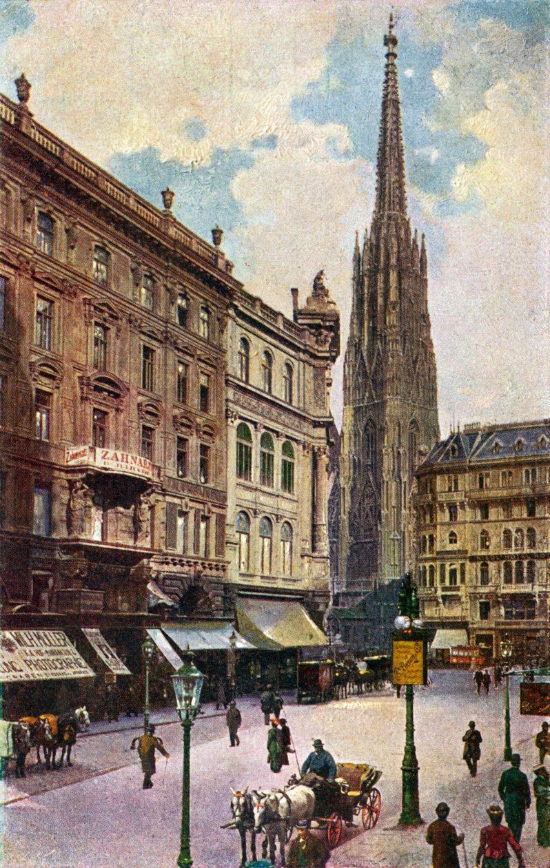 Kostel sv. Štěpána ve Vídni, konec 19. a začátek 20. století (tisk) od Unbekannter Künstler