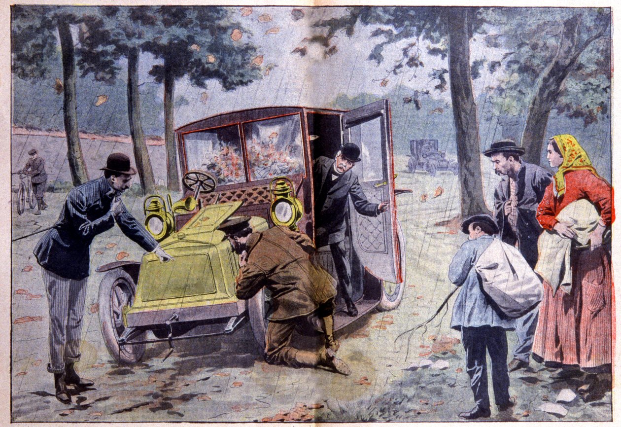Porucha vozu Clemenceau v jižní Francii od Unbekannter Künstler