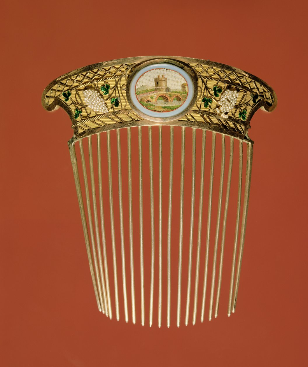 Comb, Paříž 1788-1805 (zlato, stříbro, perly, email a mozaika) od Unbekannt