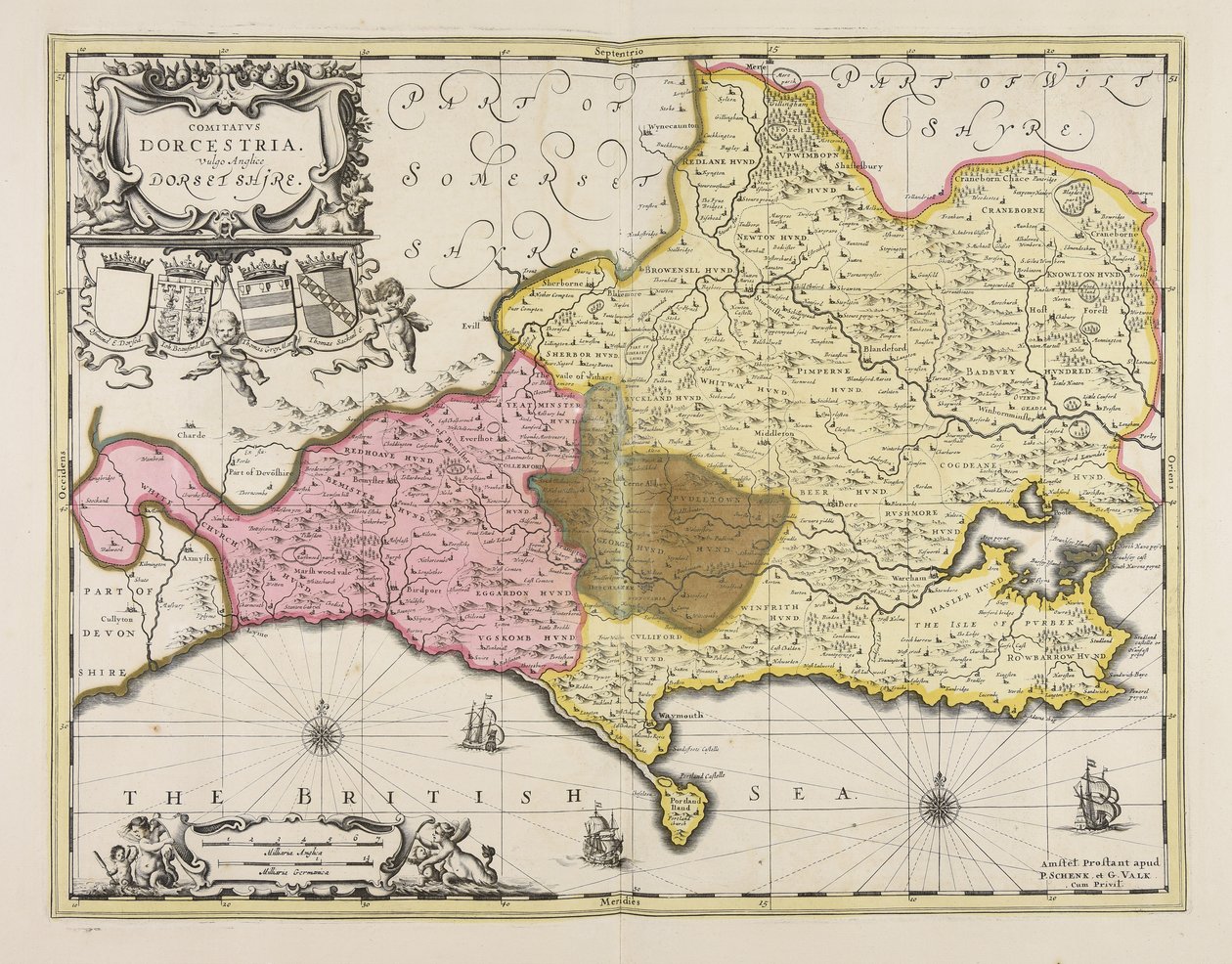 Comitatus Dorcestria vulgo anglice Dorset Shire od Unbekannter Künstler