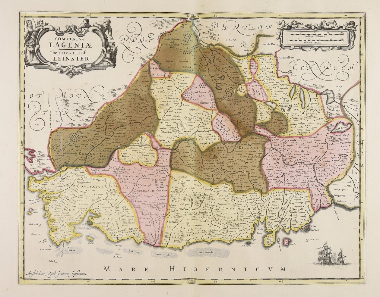 Comitatus Lageniae  Leinsterské hrabství od Unbekannter Künstler