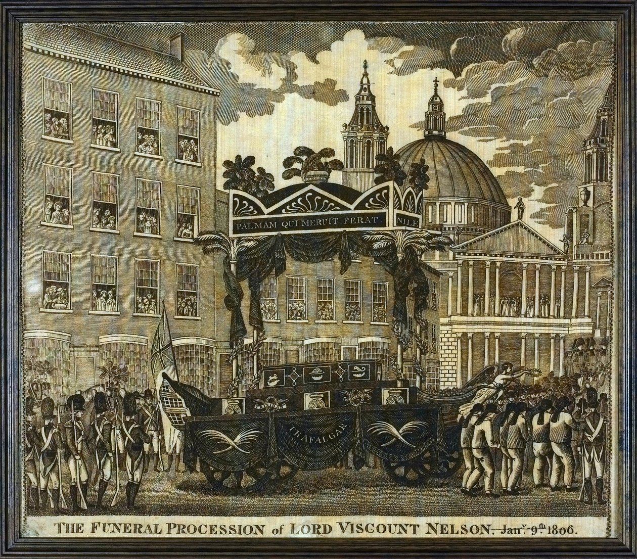 Pamětní kapesník s nápisem "Pohřební průvod lorda vikomta Horatia Nelsona (1758-1805), 9. leden". od Unbekannter Künstler